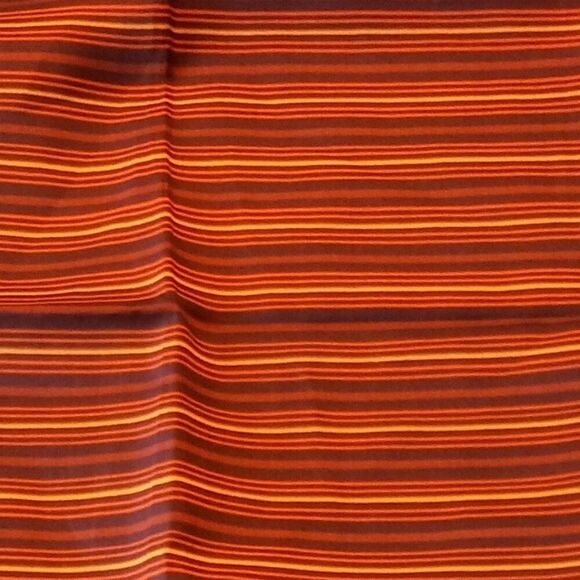 Vintage Brown/TanFloral stripe Polyester Scarf Cottagecore Grandmacore Kitsch - Picture 5 of 6